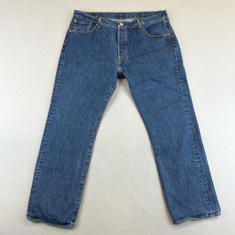 Levi's 501 Original Fit Jeans Mens 40x30‎ Blue Straight Leg Button Fly Denim